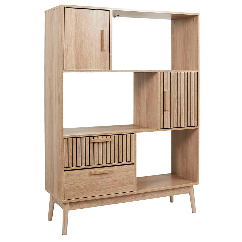 Bibliotheque En Bois Naturel H140cm - Kara 1 Bibliotheque En Bois Naturel H140cm - Kara