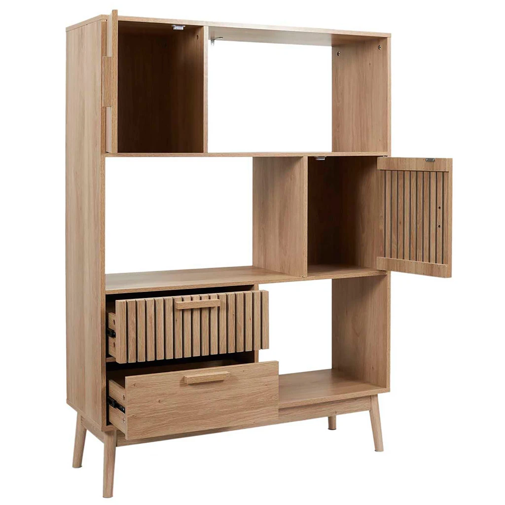 Bibliotheque En Bois Naturel H140cm - Kara 4 Bibliotheque En Bois Naturel H140cm - Kara – Image 4