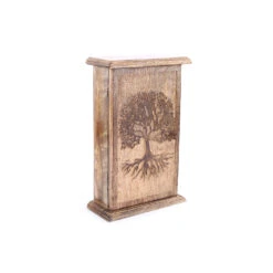 Boite à Cles Arbre De Vie En Bois Naturel 18x7.5xh28cm