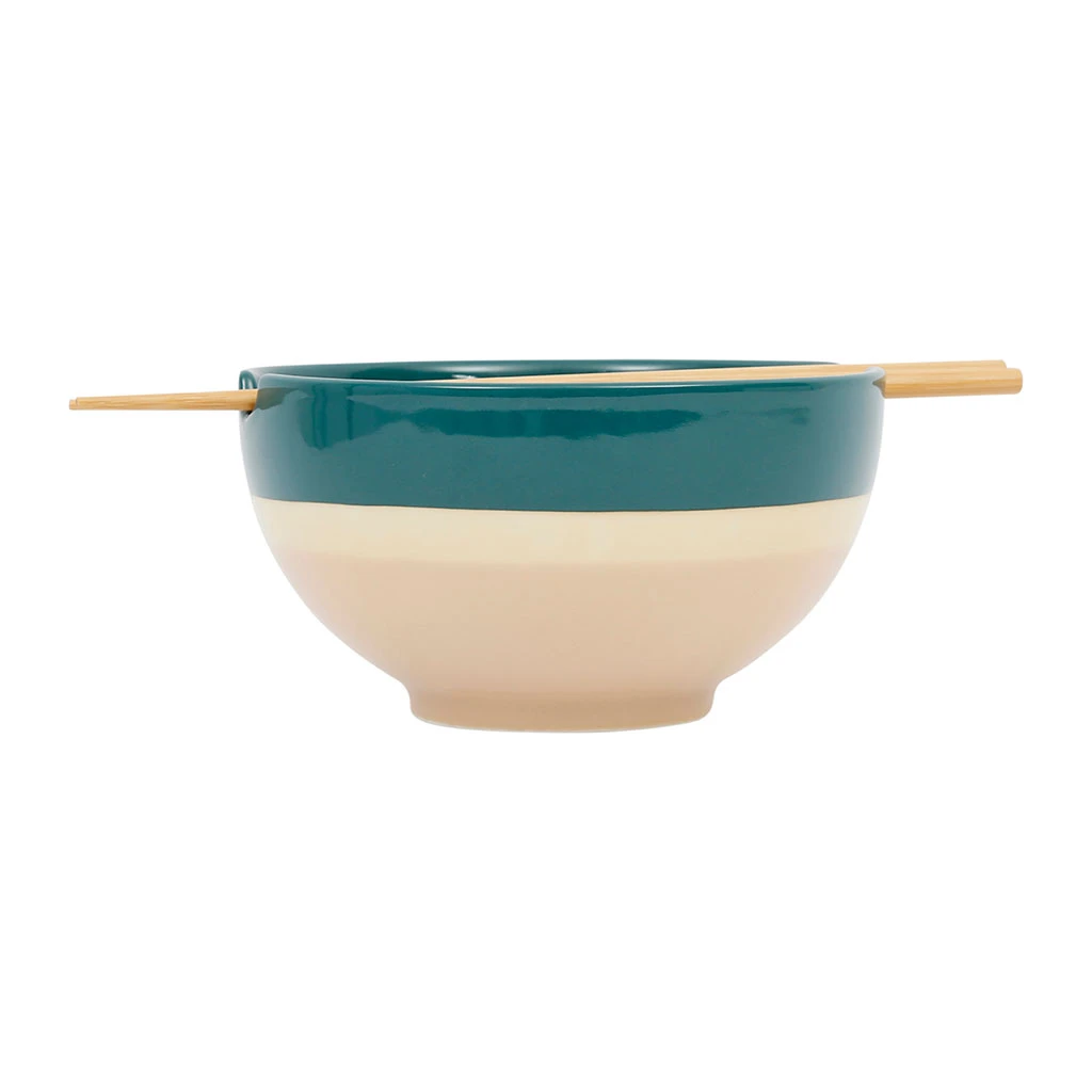 Bol Et Baguettes En Porcelaine émeraude 60cl - Funky 2 Bol Et Baguettes En Porcelaine émeraude 60cl - Funky – Image 2