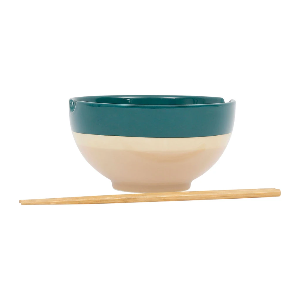 Bol Et Baguettes En Porcelaine émeraude 60cl - Funky 3 Bol Et Baguettes En Porcelaine émeraude 60cl - Funky – Image 3