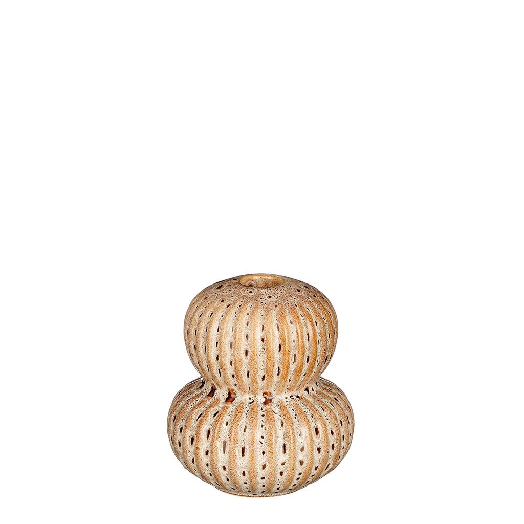 Bougeoir En Céramique Marron H11cm 1 Bougeoir En Céramique Marron H11cm