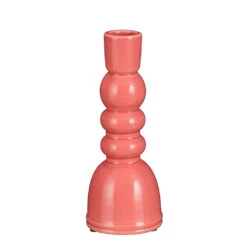 Bougeoir En Céramique Rose H18cm - Bobbie