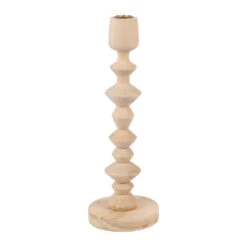 Bougeoir En Pin Naturel H33.5cm - Boise