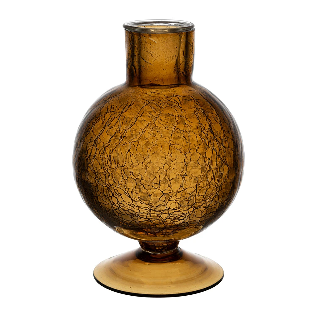 Bougeoir En Verre Ambre H15.4cm - Oanez 1 Bougeoir En Verre Ambre H15.4cm - Oanez
