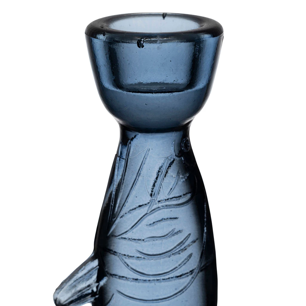 Bougeoir Poisson En Verre Bleu H20cm - Oanez 2 Bougeoir Poisson En Verre Bleu H20cm - Oanez – Image 2