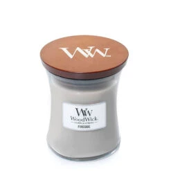 WoodWick Bougie Jarre Parfumée Teck Blanc 15h