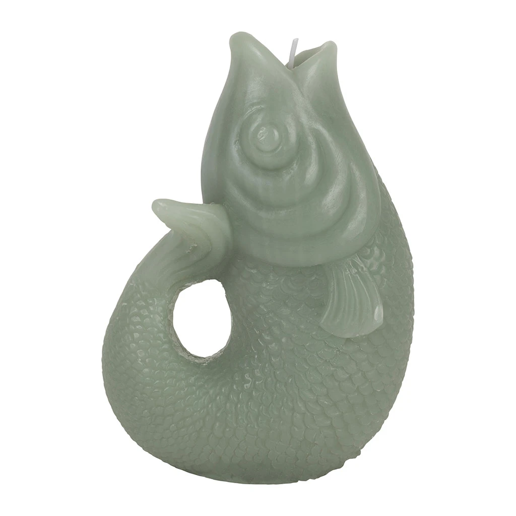 Bougie Poisson Vert D'eau 12h 1 Bougie Poisson Vert D'eau 12h