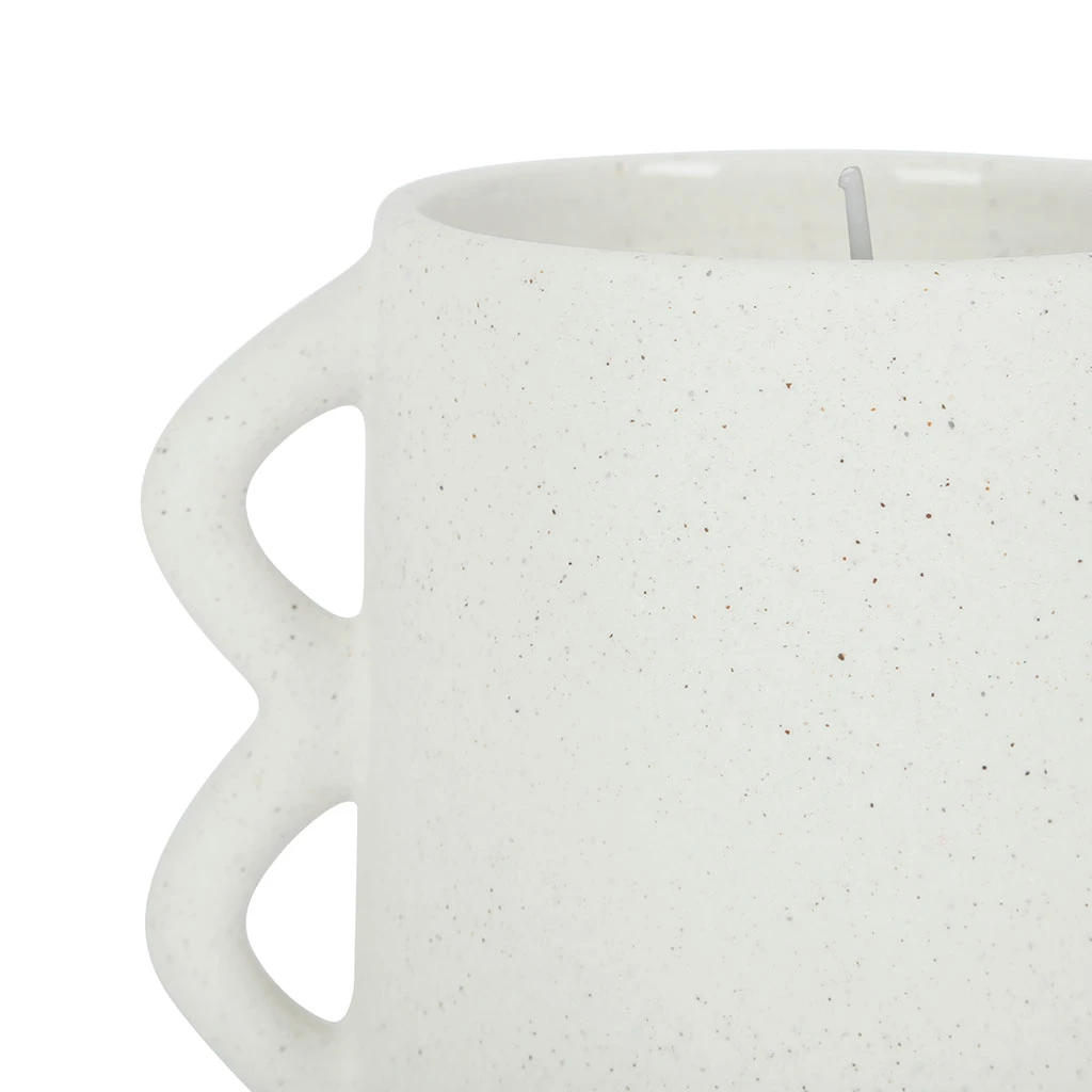 Bougie Senteur Flora En Grès Blanc Cassé 2 Bougie Senteur Flora En Grès Blanc Cassé – Image 2