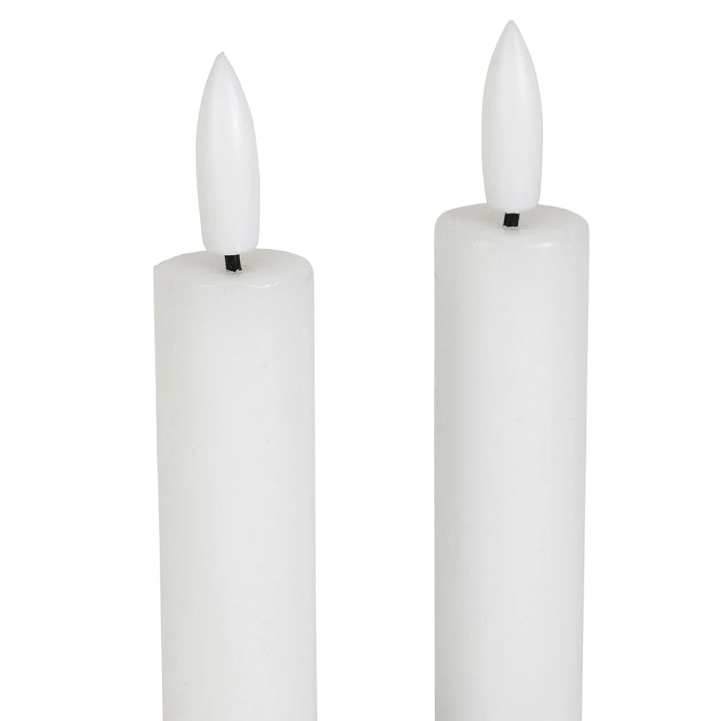 Bougies Chandelles LED X2 En Paraffine Blanc Et Corail 3 Bougies Chandelles LED X2 En Paraffine Blanc Et Corail – Image 3