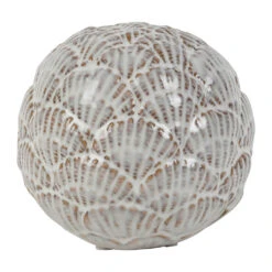 Boule Décorative En Grès Blanc D11cm - Itsaki