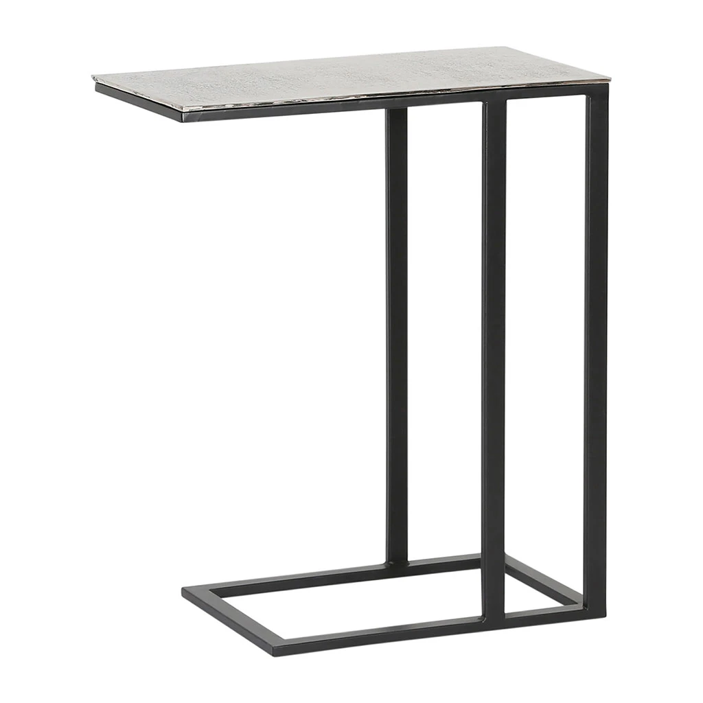 Bout De Canape En Aluminium Et Fer Argenté - Felia 2 Bout De Canape En Aluminium Et Fer Argenté - Felia – Image 2