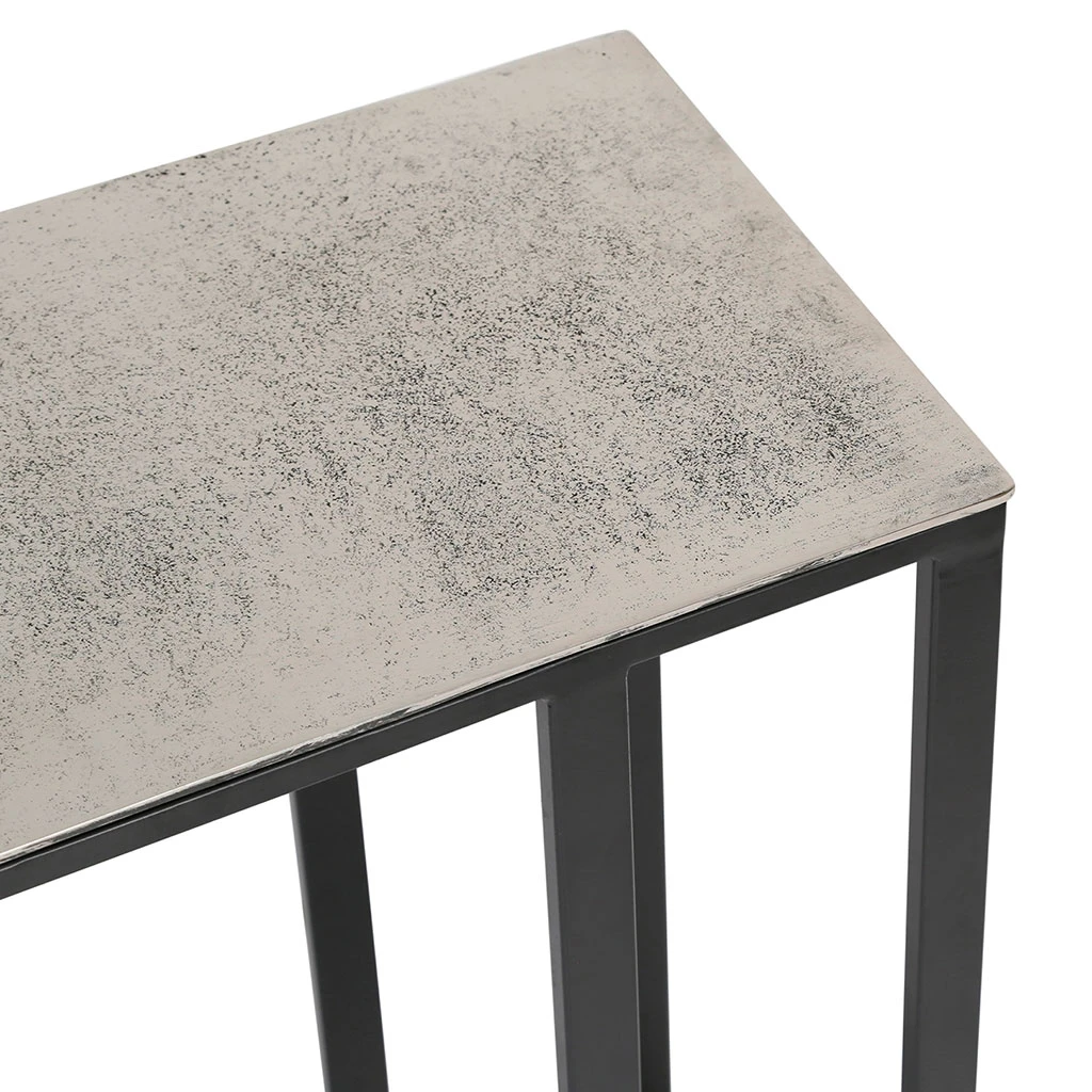 Bout De Canape En Aluminium Et Fer Argenté - Felia 4 Bout De Canape En Aluminium Et Fer Argenté - Felia – Image 4