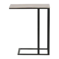 Bout De Canape En Aluminium Et Fer Doré Et Noir - Felia