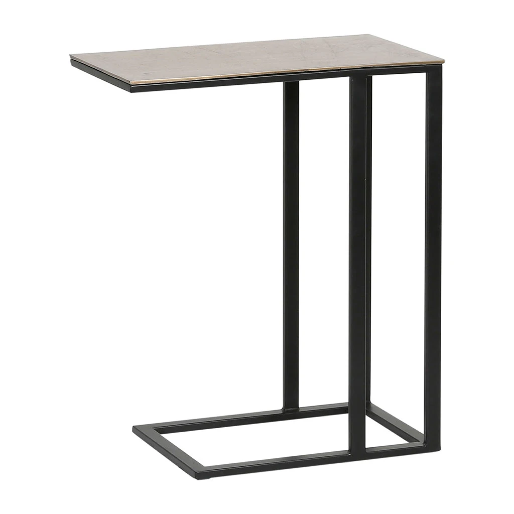 Bout De Canape En Aluminium Et Fer Doré Et Noir - Felia 2 Bout De Canape En Aluminium Et Fer Doré Et Noir - Felia – Image 2