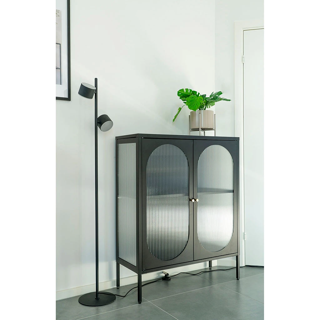 Buffet 2 Portes En Acier Noir H110cm - Adalyne 5 Buffet 2 Portes En Acier Noir H110cm - Adalyne – Image 5
