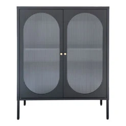 Buffet 2 Portes En Acier Noir H110cm - Adalyne