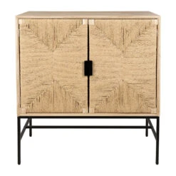 Buffet 2 Portes En Naturel Et Noir H90cm - Kenda