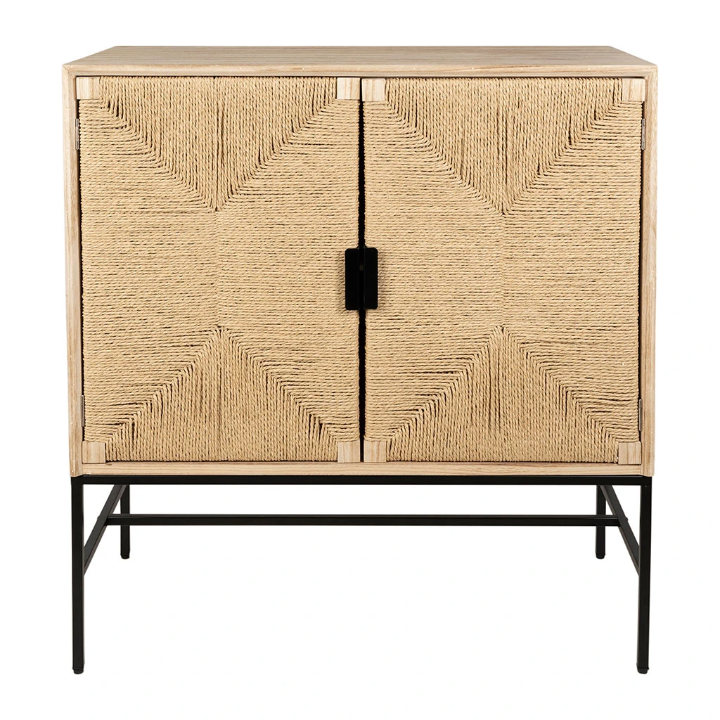 Buffet 2 Portes En Naturel Et Noir H90cm - Kenda 1 Buffet 2 Portes En Naturel Et Noir H90cm - Kenda