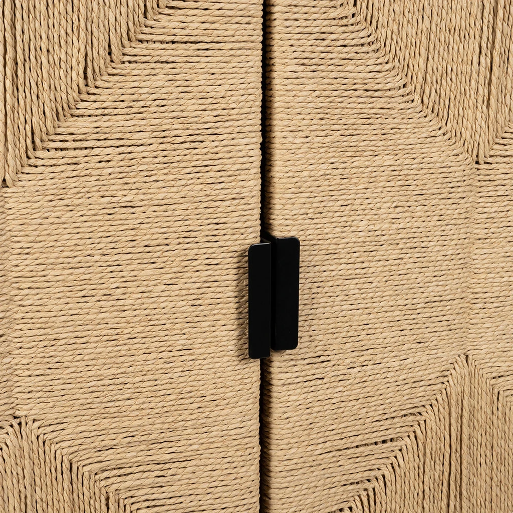 Buffet 2 Portes En Naturel Et Noir H90cm - Kenda 3 Buffet 2 Portes En Naturel Et Noir H90cm - Kenda – Image 3