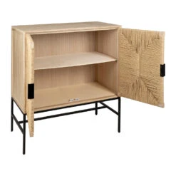 Buffet 2 Portes En Naturel Et Noir H90cm - Kenda 12 Buffet 2 Portes En Naturel Et Noir H90cm - Kenda -Magasin Général Pour La Maison buffet 2 portes en naturel et noir h90cm kenda 78443 78443 DET05 WEB