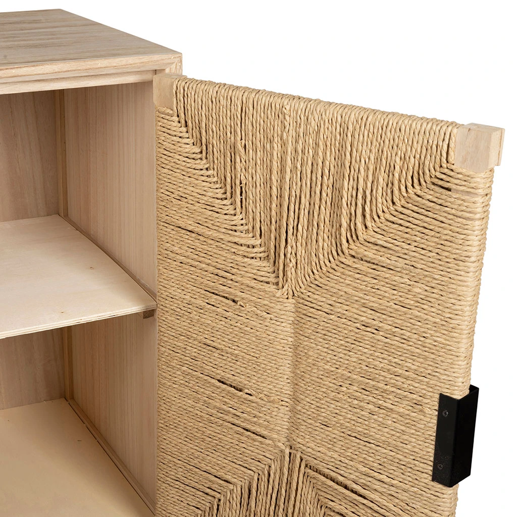 Buffet 2 Portes En Naturel Et Noir H90cm - Kenda 7 Buffet 2 Portes En Naturel Et Noir H90cm - Kenda – Image 7