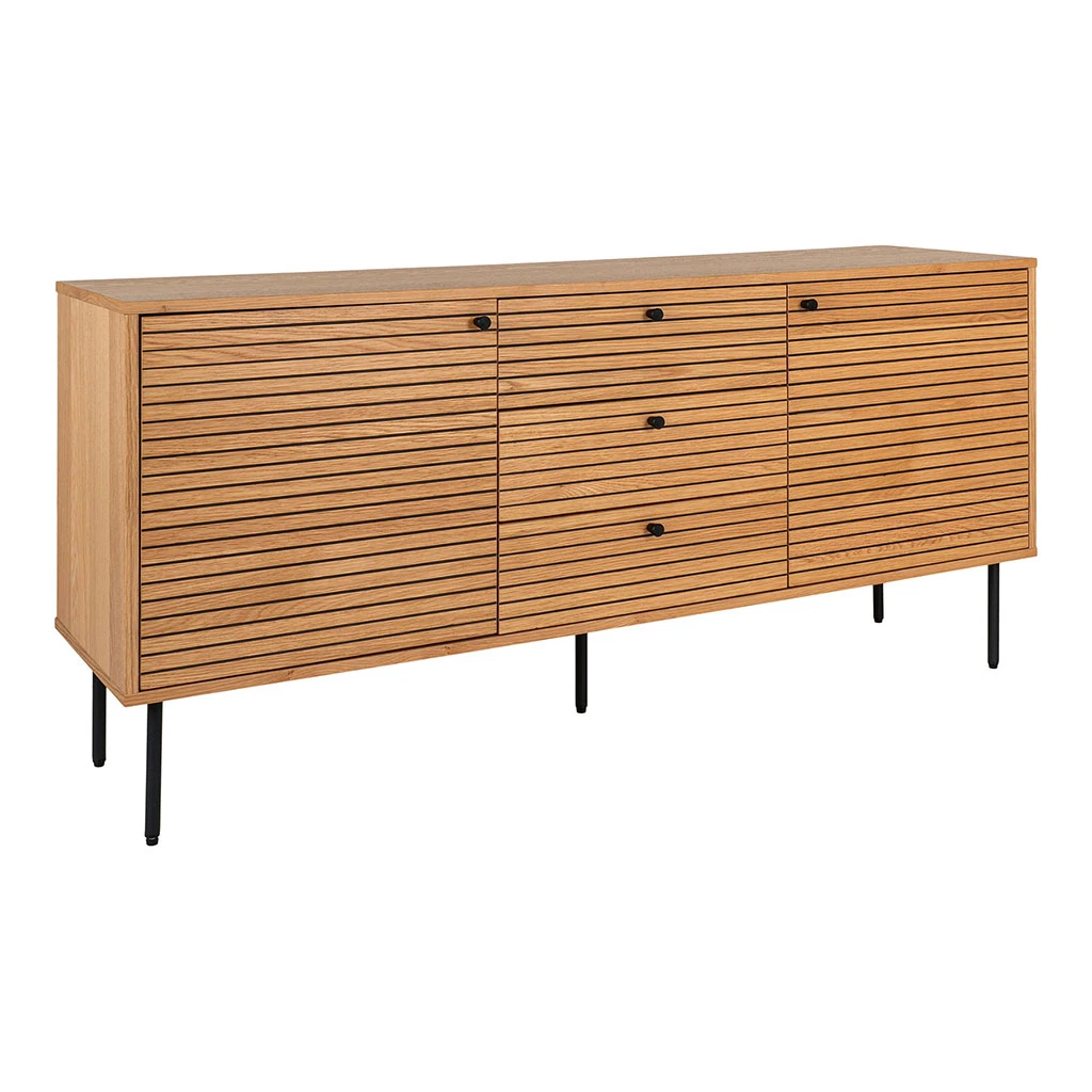 Buffet 2 Portes Et 3 Tiroirs En Bois Naturel L150cm - Kimi 5 Buffet 2 Portes Et 3 Tiroirs En Bois Naturel L150cm - Kimi – Image 5