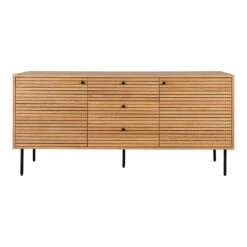 Buffet 2 Portes Et 3 Tiroirs En Bois Naturel L150cm - Kimi