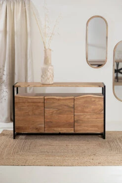 Buffet 3 Portes En Acacia Et Pieds En Fer Noir - Brooklyn -Magasin Général Pour La Maison buffet 3 portes en acacia et pieds en fer noir brooklyn 320020 320020 SITU01 WEB