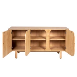 Buffet 3 Portes En Chêne Naturel L154cm - Sirocco -Magasin Général Pour La Maison buffet 3 portes en chene naturel l154cm sirocco 664909 664909 FRN08 WEB
