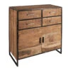 Buffet Bas En Acacia Et Fer 2 Portes H105cm -Factory