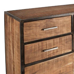 Buffet Bas En Acacia Et Fer 2 Portes H105cm -Factory -Magasin Général Pour La Maison buffet bas en acacia et fer 2 portes h105cm factory 36486 36486 DET03 WEB 1