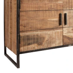 Buffet Bas En Acacia Et Fer 2 Portes H105cm -Factory -Magasin Général Pour La Maison buffet bas en acacia et fer 2 portes h105cm factory 36486 36486 DET04 WEB 1