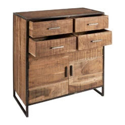 Buffet Bas En Acacia Et Fer 2 Portes H105cm -Factory -Magasin Général Pour La Maison buffet bas en acacia et fer 2 portes h105cm factory 36486 36486 DET05 WEB 1