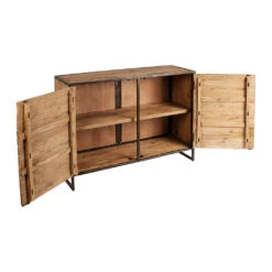 Buffet Bas En Acacia Et Fer 2 Portes H90cm - Factory -Magasin Général Pour La Maison buffet bas en acacia et fer 2 portes h90cm factory 36489 36489 DET03 WEB 1