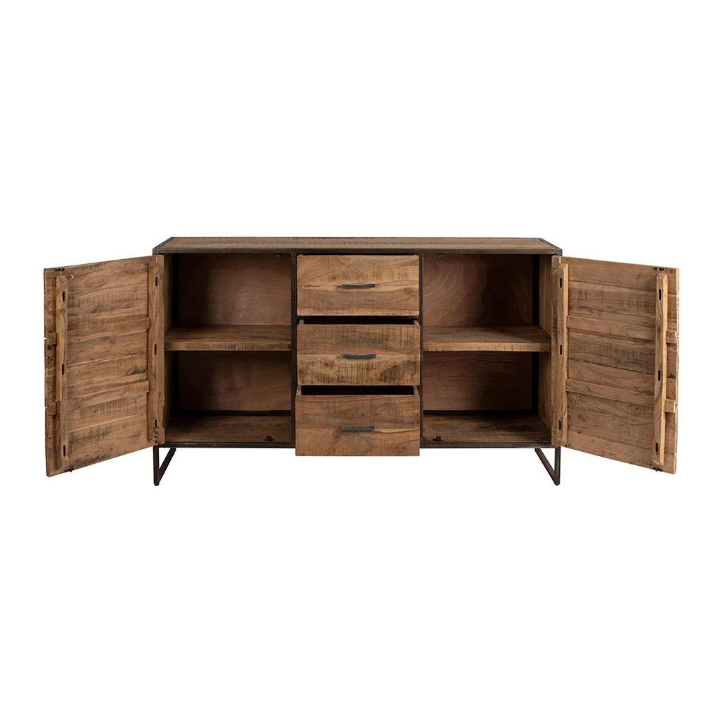 Bahut En Acacia Et Fer Noir L150cm - Factory 2 Bahut En Acacia Et Fer Noir L150cm - Factory – Image 2