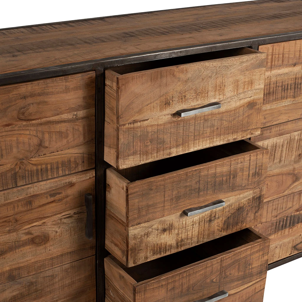 Bahut En Acacia Et Fer Noir L150cm - Factory 7 Bahut En Acacia Et Fer Noir L150cm - Factory – Image 7