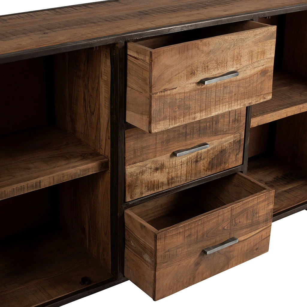 Bahut En Acacia Et Fer Noir L150cm - Factory 8 Bahut En Acacia Et Fer Noir L150cm - Factory – Image 8