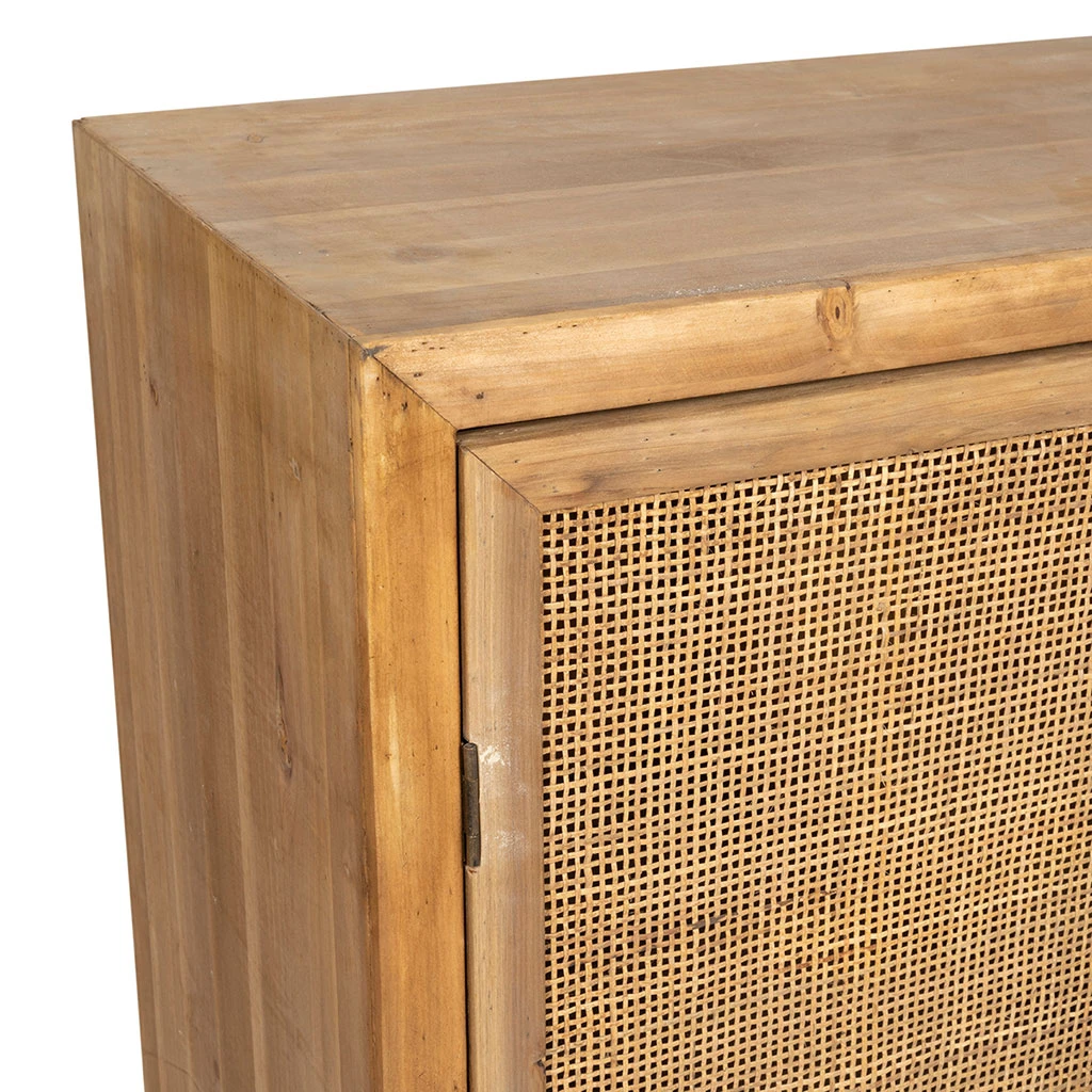 Buffet Bas En Sapin Et Bambou Naturel L80cm - Tamba 6 Buffet Bas En Sapin Et Bambou Naturel L80cm - Tamba – Image 6