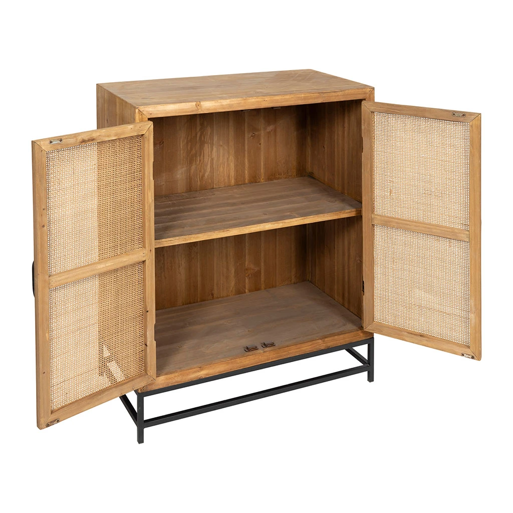 Buffet Bas En Sapin Et Bambou Naturel L80cm - Tamba 3 Buffet Bas En Sapin Et Bambou Naturel L80cm - Tamba – Image 3