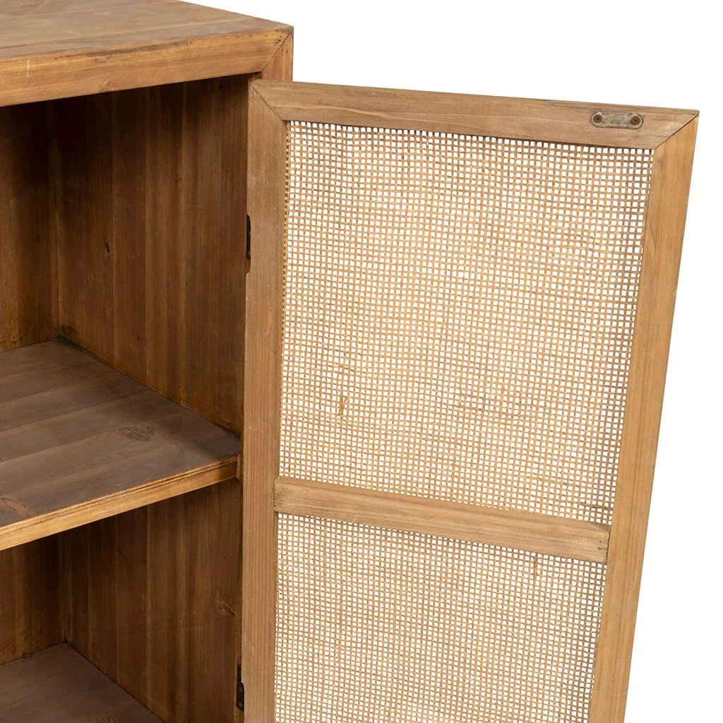 Buffet Bas En Sapin Et Bambou Naturel L80cm - Tamba 5 Buffet Bas En Sapin Et Bambou Naturel L80cm - Tamba – Image 5