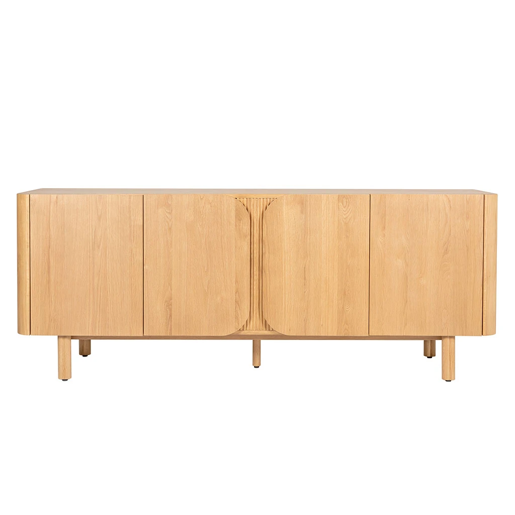 Meuble Bas 4 Portes En Chêne Naturel 200xh80cm - Sirocco 1 Meuble Bas 4 Portes En Chêne Naturel 200xh80cm - Sirocco