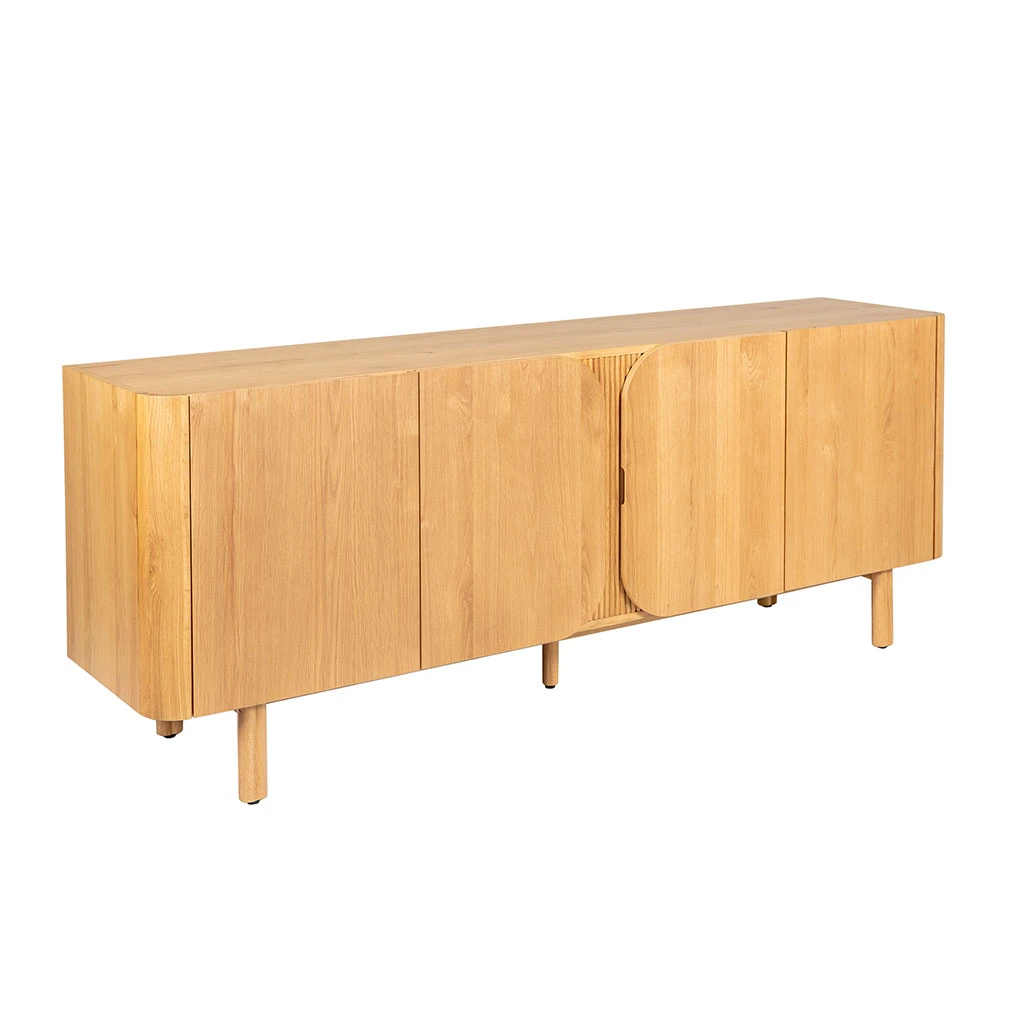 Meuble Bas 4 Portes En Chêne Naturel 200xh80cm - Sirocco 2 Meuble Bas 4 Portes En Chêne Naturel 200xh80cm - Sirocco – Image 2