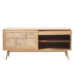 Unique Buffet En Placage Chêne Naturel H80cm - Barrali -Magasin Général Pour La Maison buffet en placage chene naturel h80cm barrali 648085 648085 FRN02 WEB 1