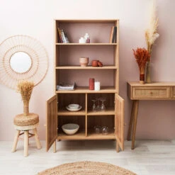 Buffet Haut En Bois Avec 3 Niveaux H163cm - Baia -Magasin Général Pour La Maison buffet haut en bois avec 3 niveaux h163cm baia 633647 633647 FRN07 WEB 1