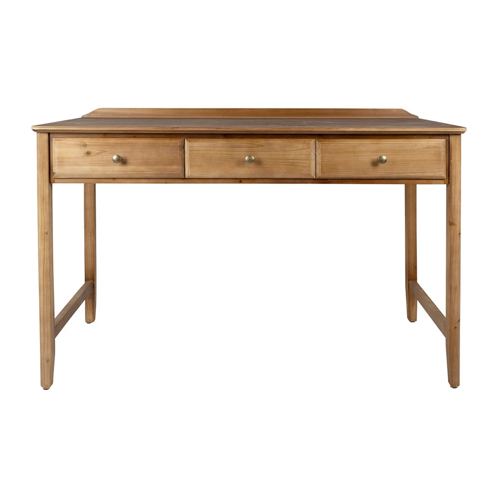 Bureau 3 Tiroirs Naturel En Sapin - Firmin 1 Bureau 3 Tiroirs Naturel En Sapin - Firmin