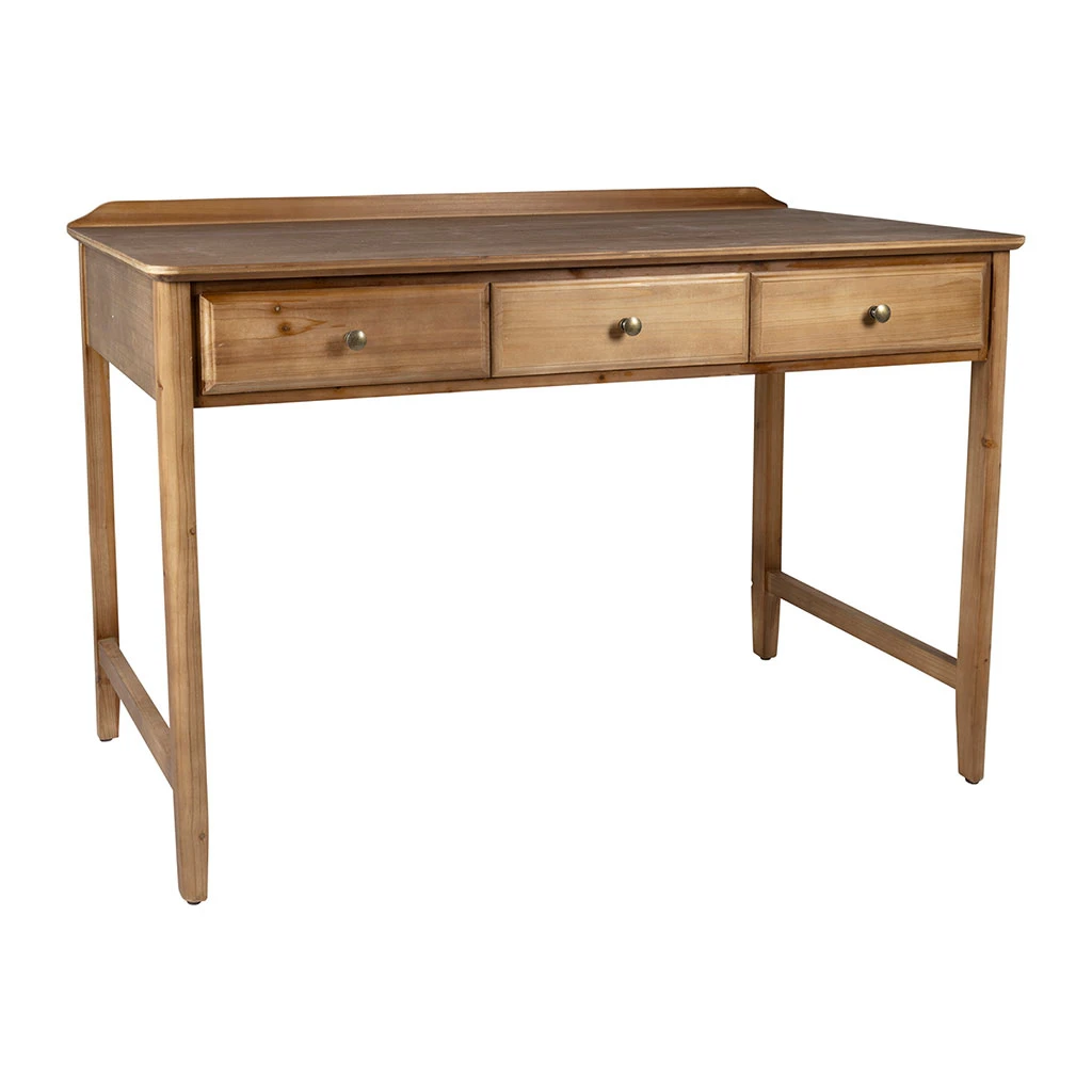 Bureau 3 Tiroirs Naturel En Sapin - Firmin 2 Bureau 3 Tiroirs Naturel En Sapin - Firmin – Image 2