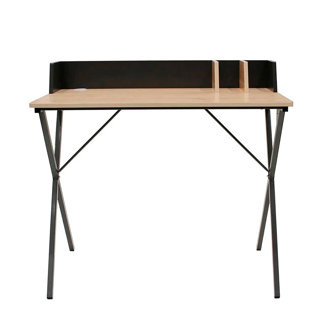 Bureau En Bois Et Fer Noir - Bily 1 Bureau En Bois Et Fer Noir - Bily