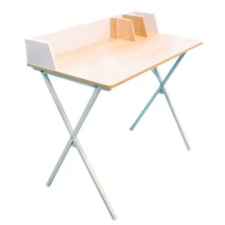 Bureau En Bois Et Fer Blanc - Bily