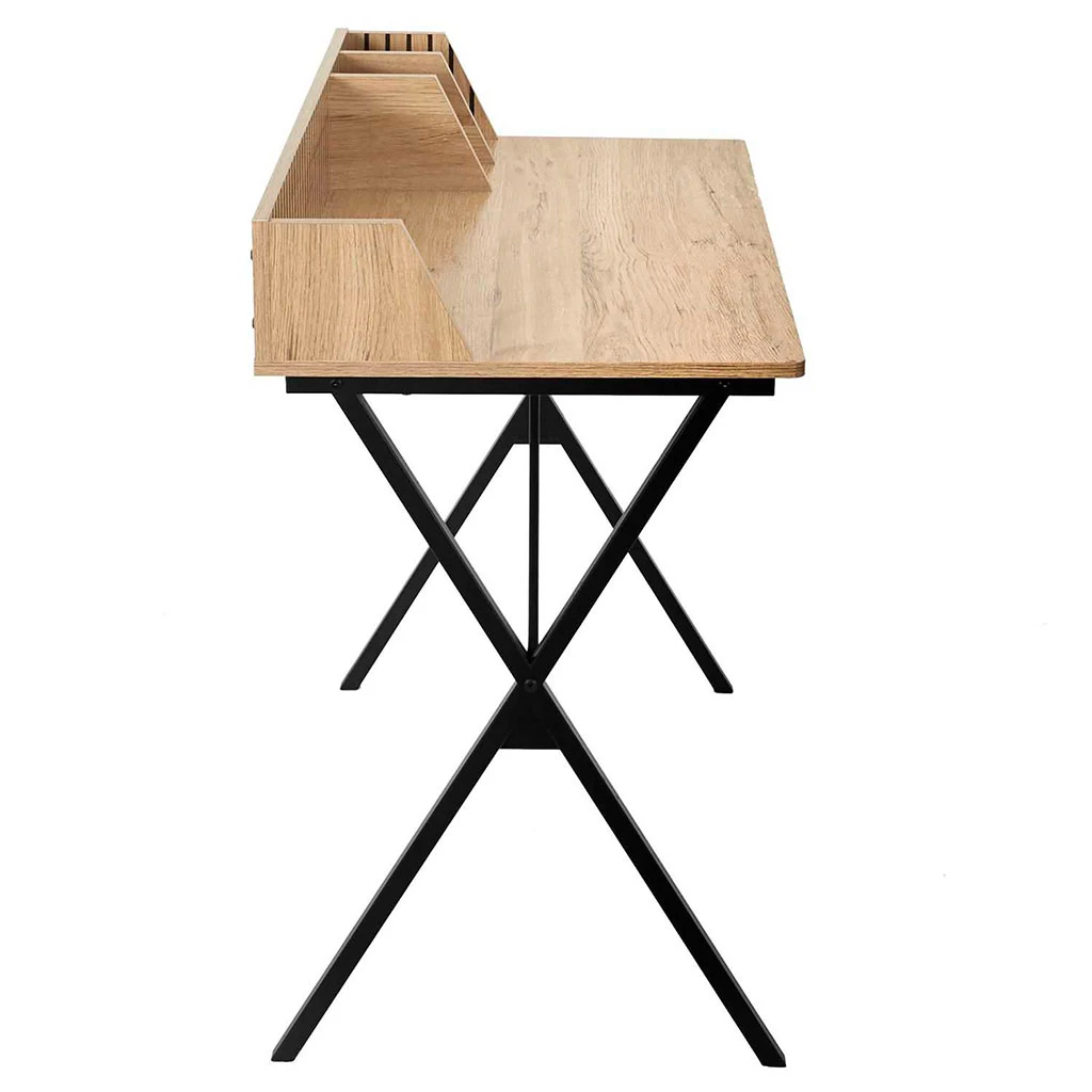 Bureau En Bois Naturel Et Fer Noir - Kara 3 Bureau En Bois Naturel Et Fer Noir - Kara – Image 3